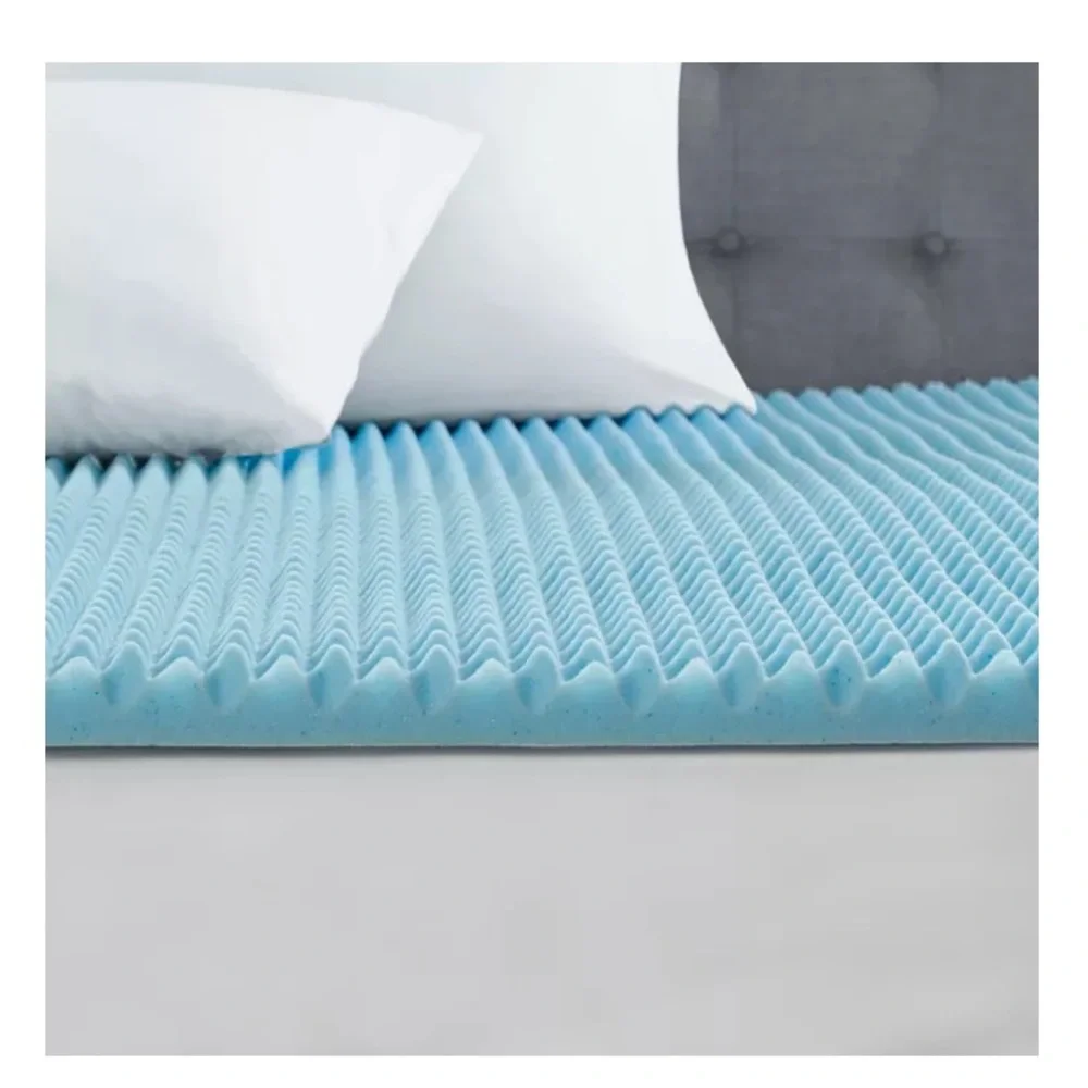 Sleep Philosophy Flexapedic 1.5-Inch Gel Memory Foam Twin Mattress Topper Blue - Picture 4 of 6